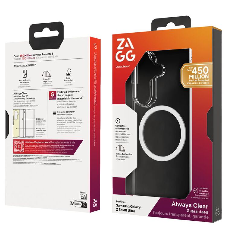 Zagg Crystal Palace Snap Case for Samsung Galaxy Z Fold8 Ultra - Clear, , hi-res