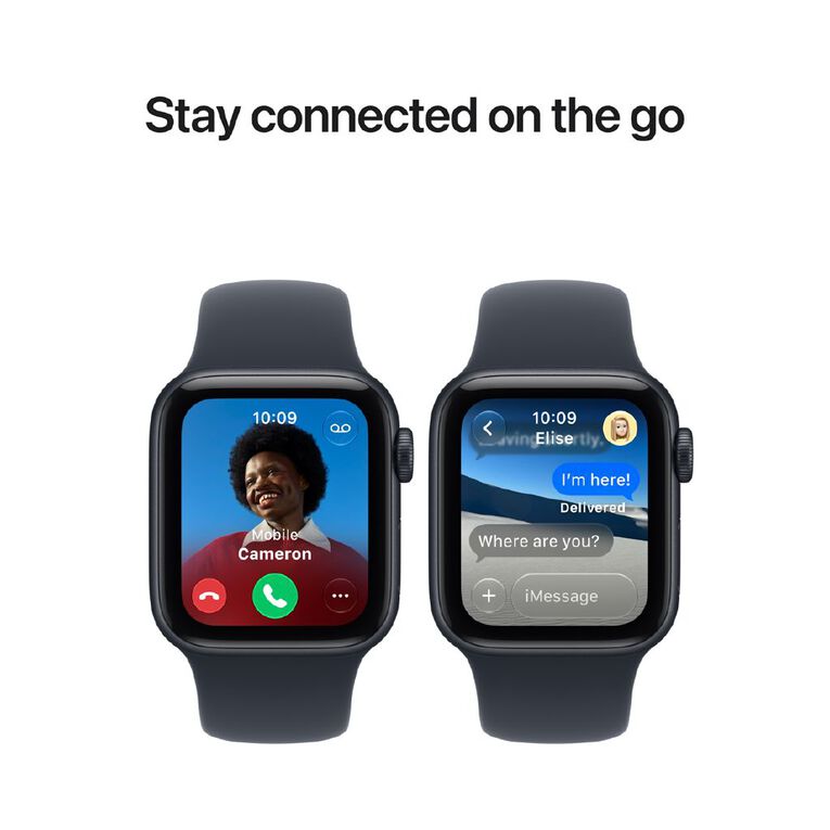 Apple Watch SE 3 GPS 40mm Midnight Aluminium Case with Navy Blue Sport Band M/L, , hi-res