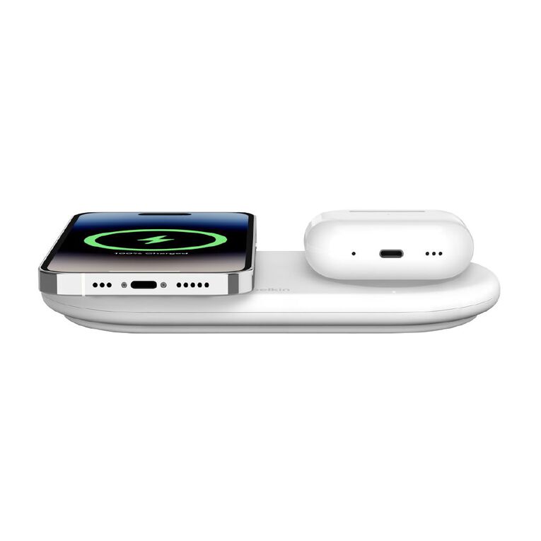 Belkin 2-in-1 Qi2 15W Magnetic Wireless Pad - White, , hi-res