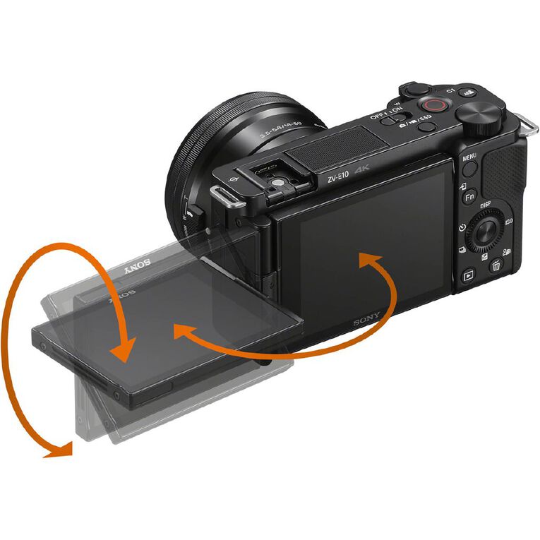 Sony ZV-E10 Mirrorless Camera with 16-50mm Kit - Black, , hi-res