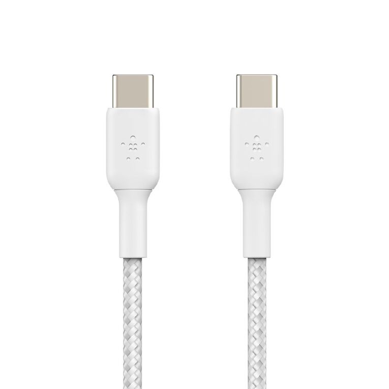 Belkin USB-C to USB-C Braided Cable 0.15M - White, , hi-res