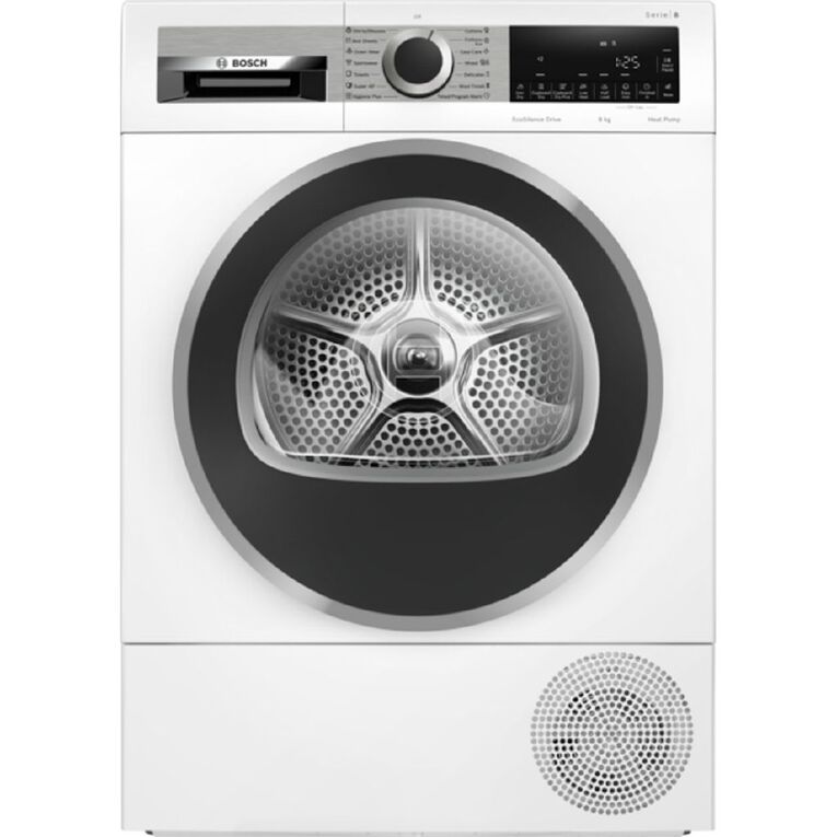 Bosch 8kg Series 8 Heat Pump Dryer - White, , hi-res