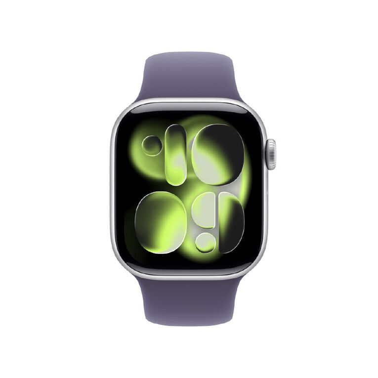 Apple Watch Series 11 Cellular 42mm Silver Aluminium Case with Purple Fog Sport Band S/M, , hi-res