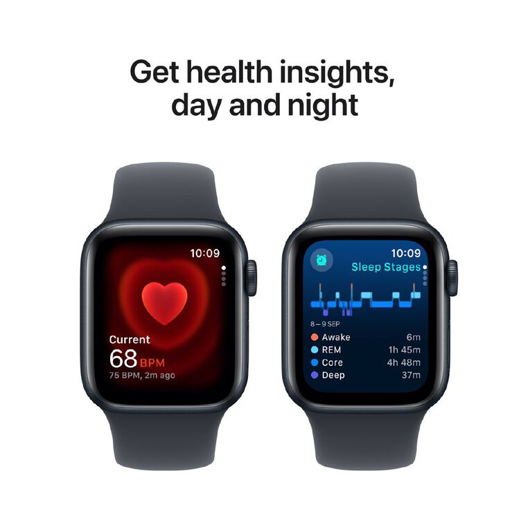 Apple Watch SE GPS 40mm Midnight Aluminium Case with Midnight Sport Band S/M, , hi-res
