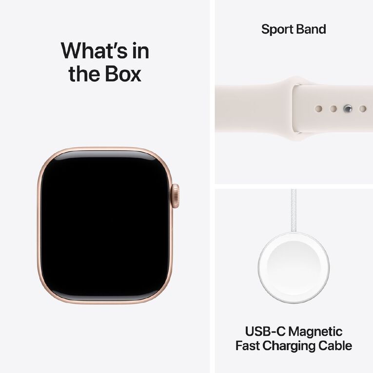 Apple Watch Series 11 Cellular 46mm Rose Gold Aluminium Case with Light Blush Sport Band M/L, , hi-res