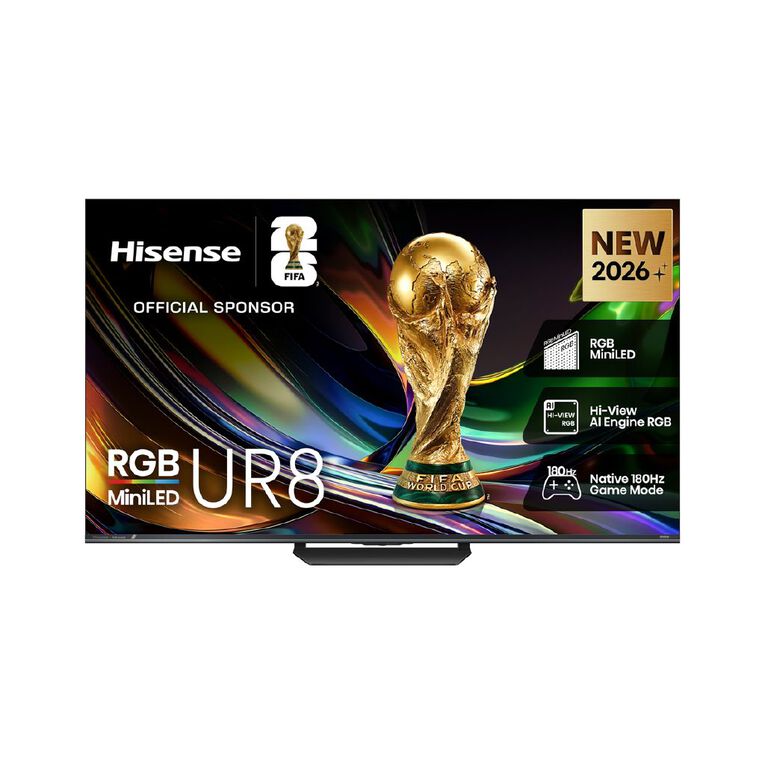 Hisense 65 Inch UR8SNZ RGB-MiniLED 4K QLED 180Hz TV, , hi-res