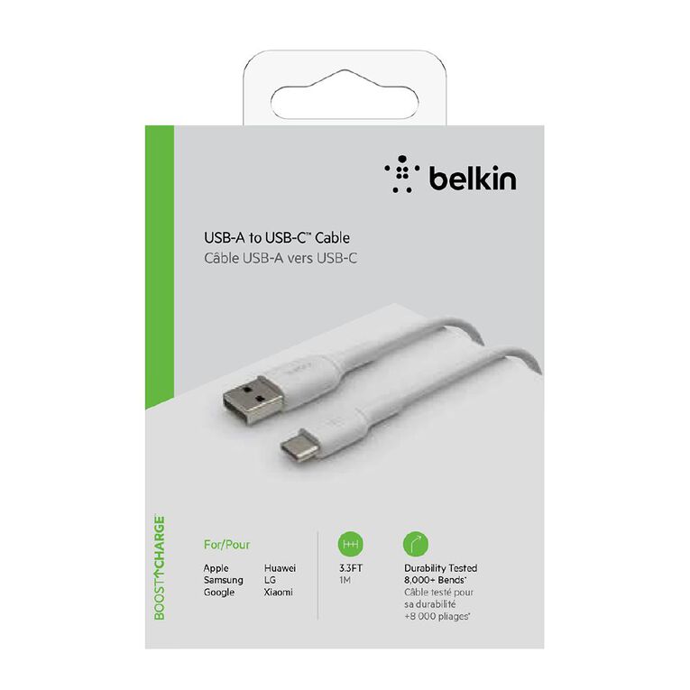 Belkin USB-C Cable 1m - White, , hi-res