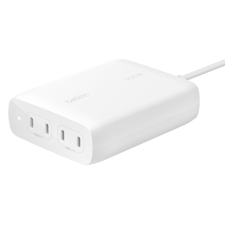 Belkin BoostCharge Pro 200W 4-Port USB-C Charger GaN (140 + 60W) - White, , hi-res