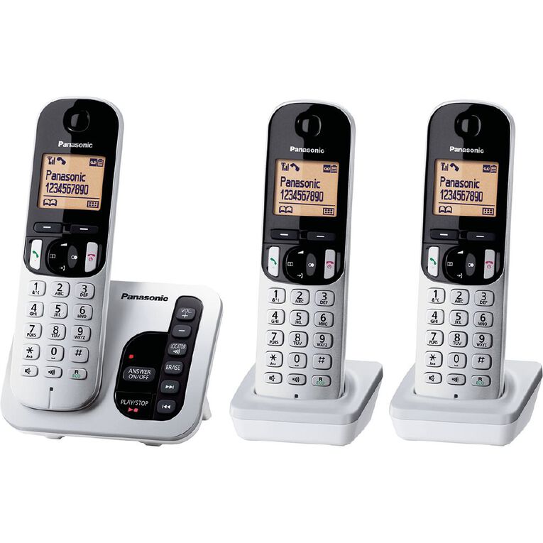 Panasonic KX-TGC223NZS Triple Pack Cordless phone system, , hi-res