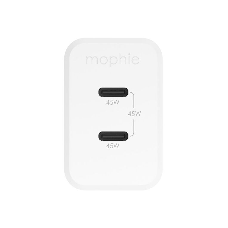 Mophie Essential 45W 2-Port Wall Adapter - White, , hi-res