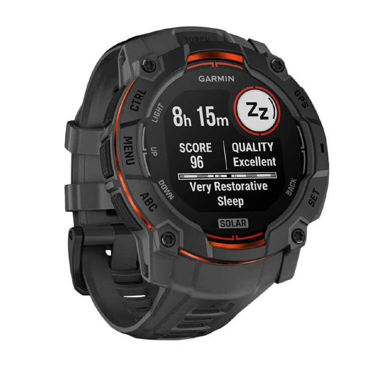 Garmin Instinct 3, 50mm, Solar, Black Bezel with Charcoal Band, , hi-res