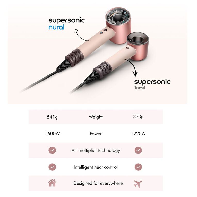 Dyson Supersonic Travel Hair Dryer Ceramic Pink & Rose Gold, , hi-res