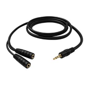 STM 3.5mm (Male) to 3.5mm (Female) Splitter Audio Cable, 1.5m - Black