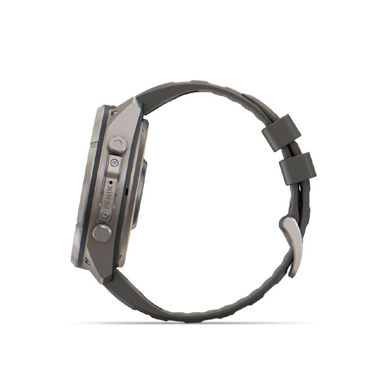 Garmin Fenix 9 Pro 51mm Solar - Titanium With Pebble Grey Silicone Band, , hi-res