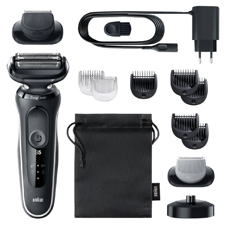Braun Series 5 Electric Shaver 51-W4650cs with Charging Stand, Beard Trimmer, Body Groomer, Wet & Dry, White, , hi-res
