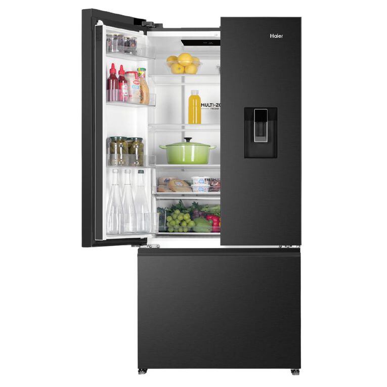 Haier 509L 500 Series French Door Refrigerator Non-plumbed waster - Black, , hi-res