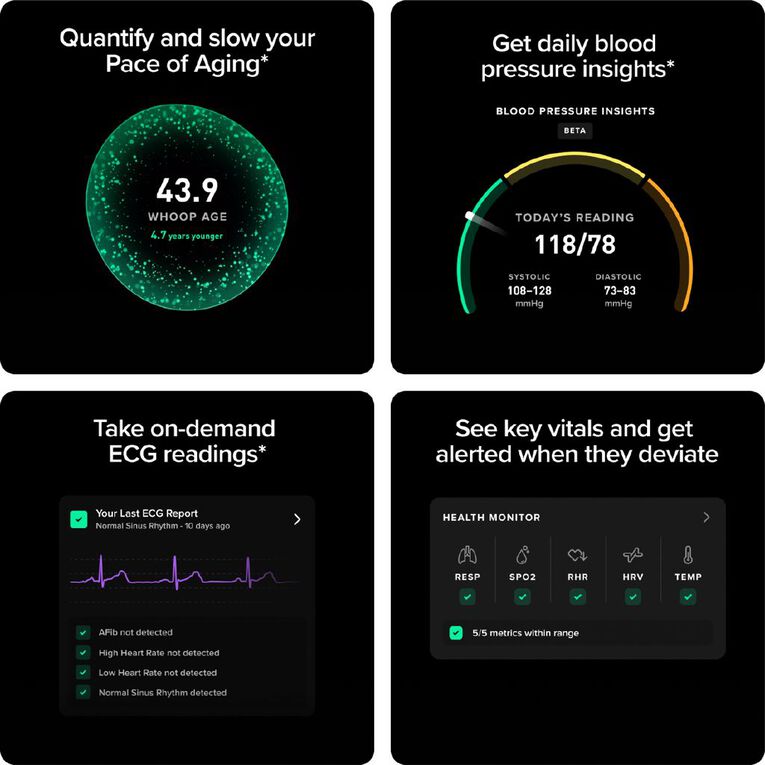 WHOOP Life 5.0 Medical Grade ECG - Obsidian / Titanium, , hi-res