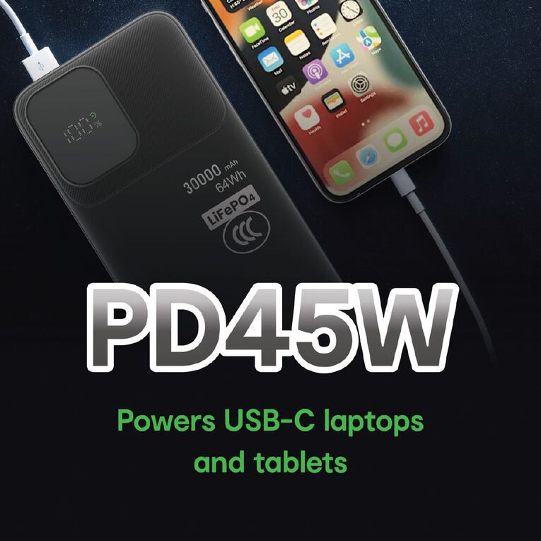 Laser 30K CCC LFP Powerbank - Black, , hi-res