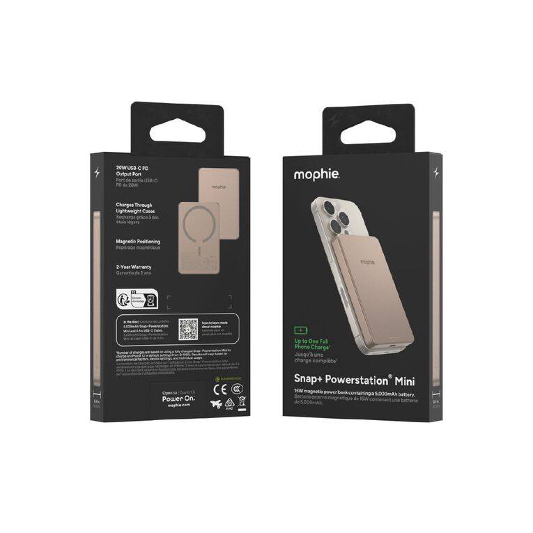 Mophie Snap+ Powerstation Mini 5K Mag - Desert Titanium, , hi-res