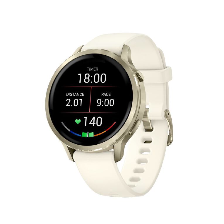 Garmin Venu 4 41mm Smartwatch Lunar Gold Bone Silicone Band, , hi-res