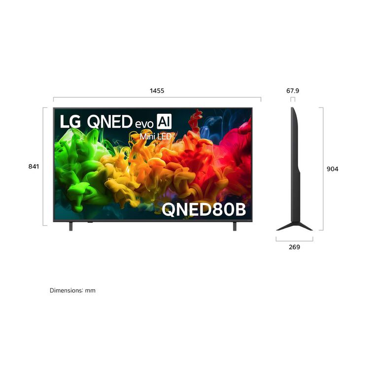 LG 65 Inch QNED80 AI 4K LED Smart TV, , hi-res