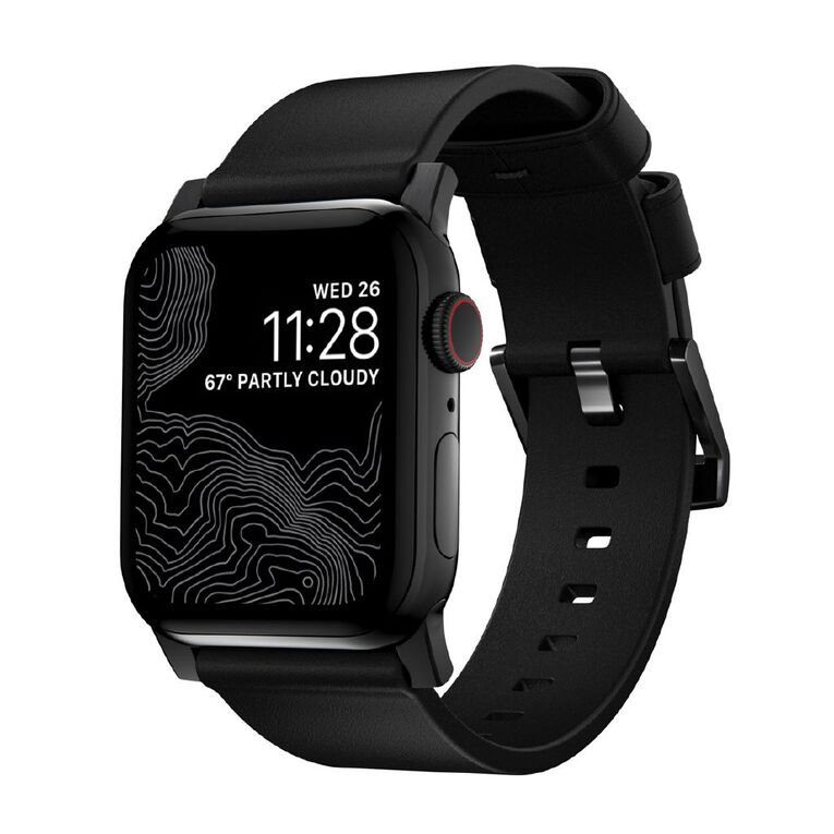 Nomad Modern Band for Apple Watch (42 / 44-46 / 49mm / ULTRA) - Black Horween / Black Hardware, , hi-res