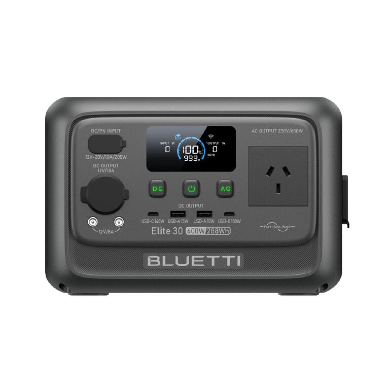 Bluetti Elite 30 V2 Portable Power Station | 600W 288Wh - Grey, , hi-res