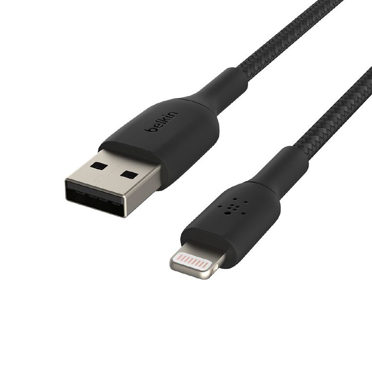 Belkin Braided Lightning Cable 15cm Black Noel Leeming