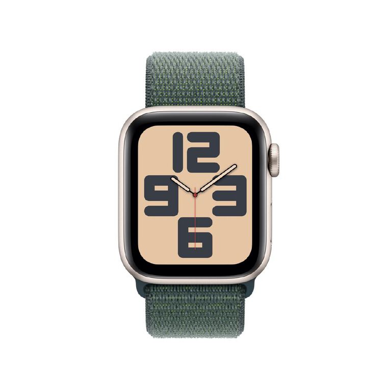 Apple Watch SE GPS 40mm Starlight Aluminium Case with Lake Green Sport Loop, , hi-res