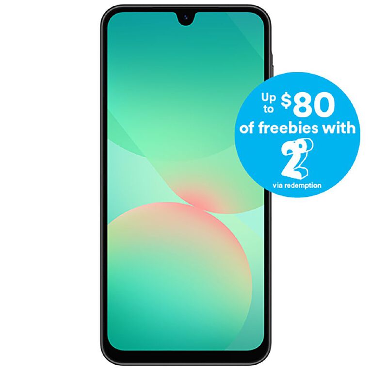 Samsung Galaxy A26 5G 128GB with 2degrees SIM Bundle -Black, , hi-res