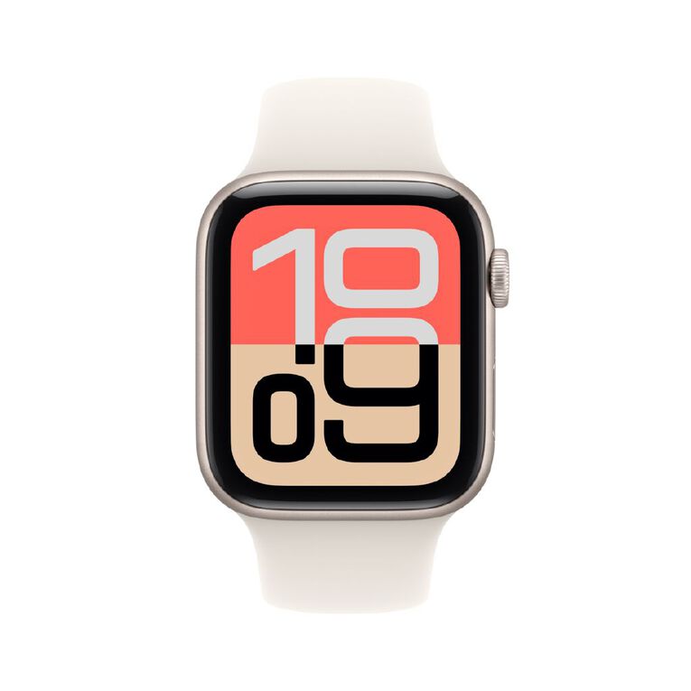 Apple Watch SE 3 GPS 44mm Starlight Aluminium Case with Starlight Sport Band M/L, , hi-res