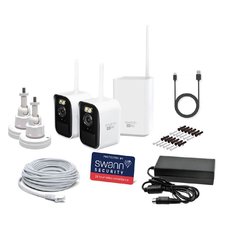 Swann MaxRanger4K Mini Wireless Security System / Base Station / 32GB / 2x MINICAM 4K IP Cameras, , hi-res