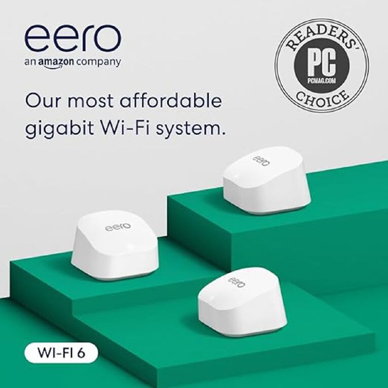 Amazon eero 6+ | 1 Gbps Mesh Wi-Fi 6 Router & Extenders - 3 Pack, , hi-res