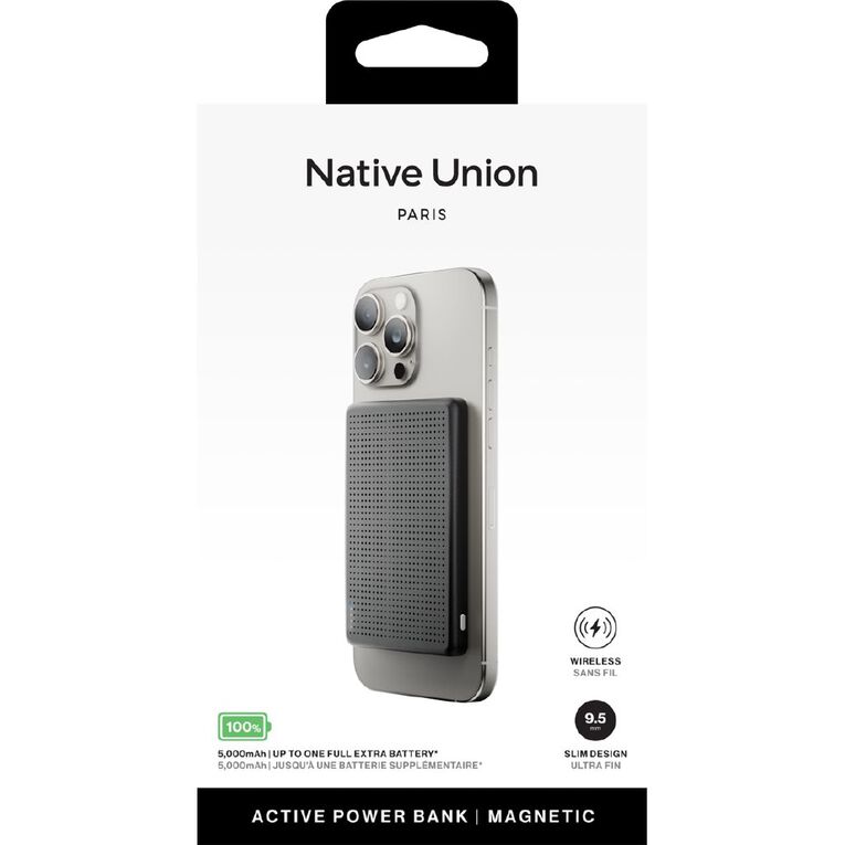 Native Union Active Magnetic Power Bank 5K - Black, , hi-res