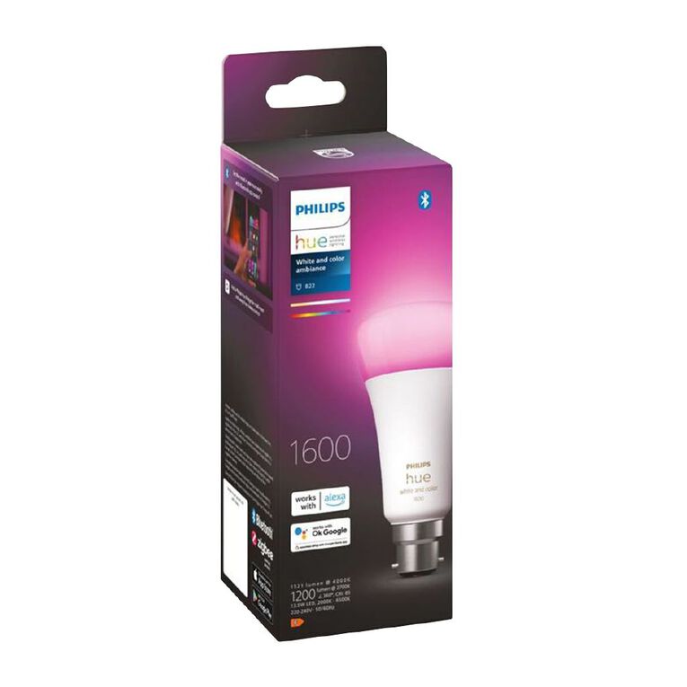 Philips Hue White & Colour Ambience 15W A67 Bulb - B22, , hi-res