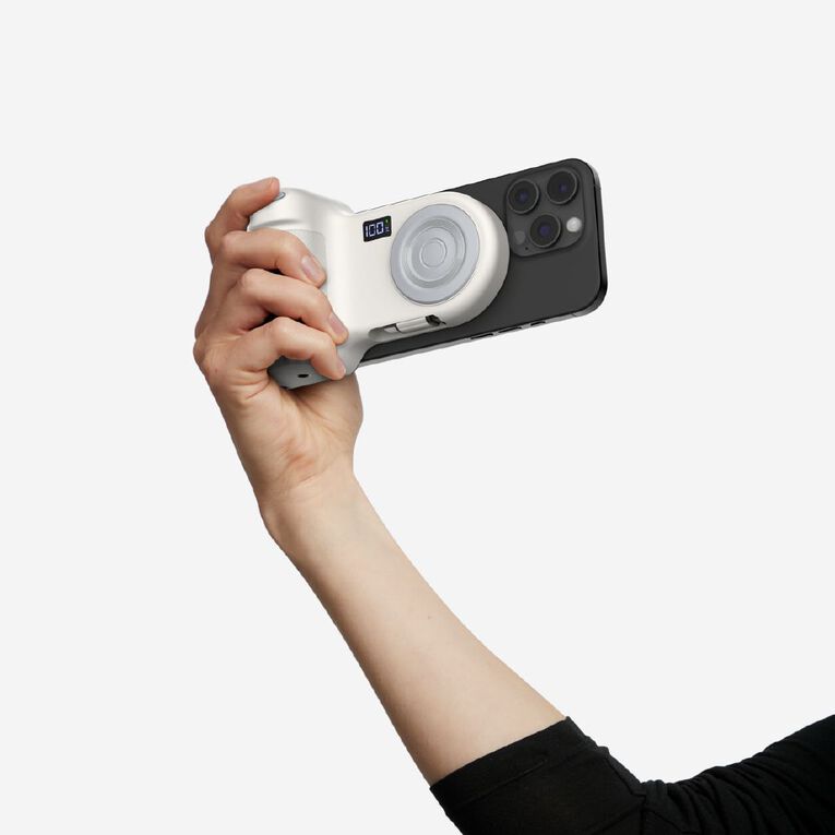 Belkin Stage PowerGrip Magnetic Charging Camera Grip with Power Bank - Sand, , hi-res