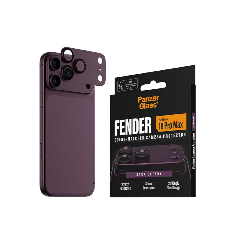 PanzerGlass Fender Camera Lens Protector for iPhone 18 Pro Max - Burgundy, , hi-res