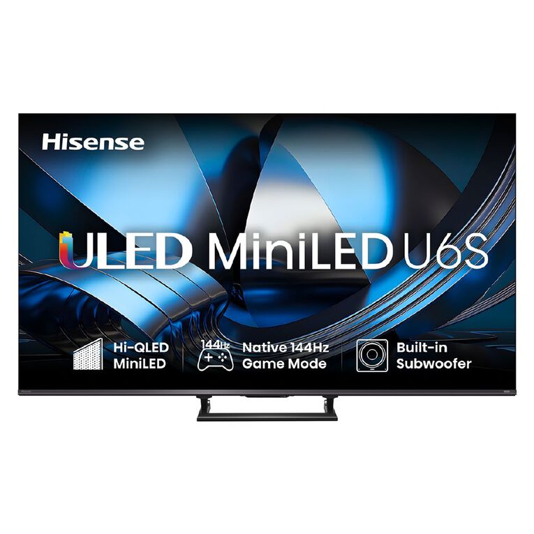 Hisense 65 Inch U6S Mini-LED 4K QLED 144Hz TV, , hi-res