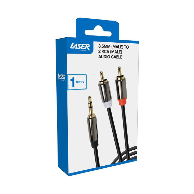 Laser 3.5mm (Male) to 2 RCA (Male) Audio Cable, 1m, , hi-res