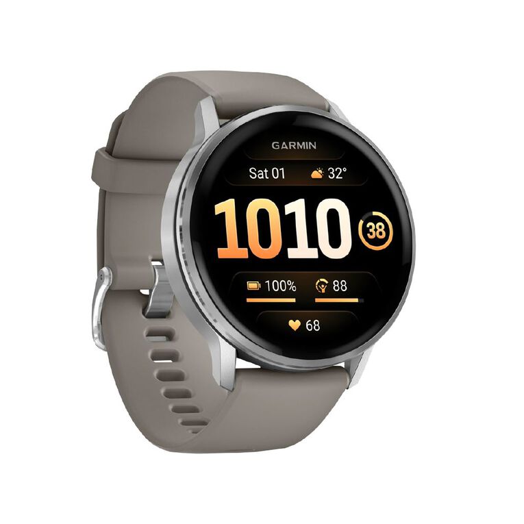 Garmin Venu 4 45mm Smartwatch Silver Grey Silicone Band, , hi-res