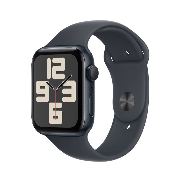 Apple Watch SE GPS 44mm Midnight Aluminium Case with Midnight Sport Band M/L, , hi-res