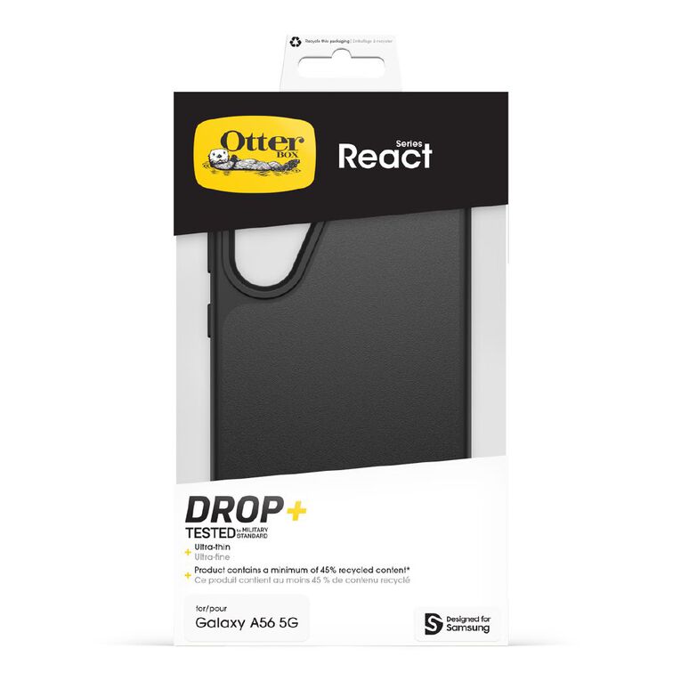 OtterBox React Case for Samsung Galaxy A56 - Black, , hi-res