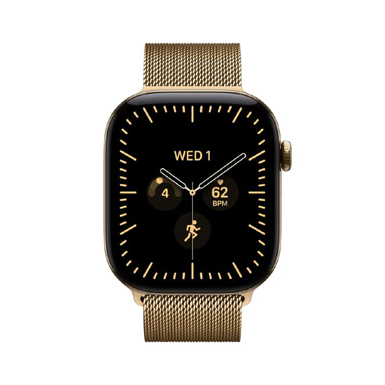 Apple Watch Series 12 Cellular 46mm Radiant Gold Titanium Case with Radiant Gold Milanese Loop M/L, , hi-res