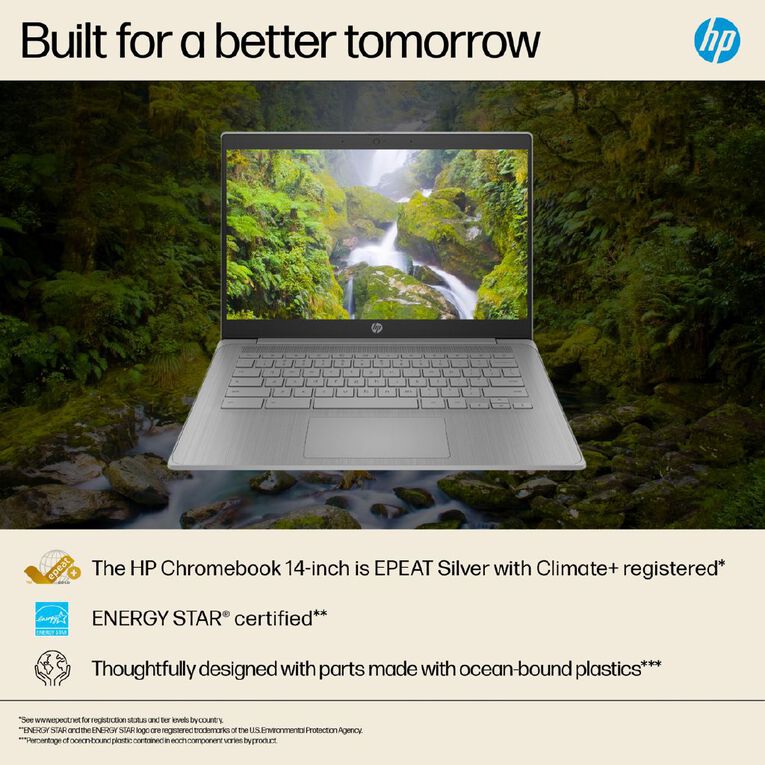 HP Chromebook 14" AG Intel Celeron N4500 4GB RAM 64GB eMMC Chromebook, , hi-res