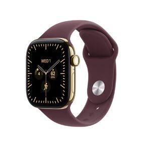 Apple Watch Series 12 Cellular 42mm Radiant Gold Titanium Case with Burgundy Sport Band S/M