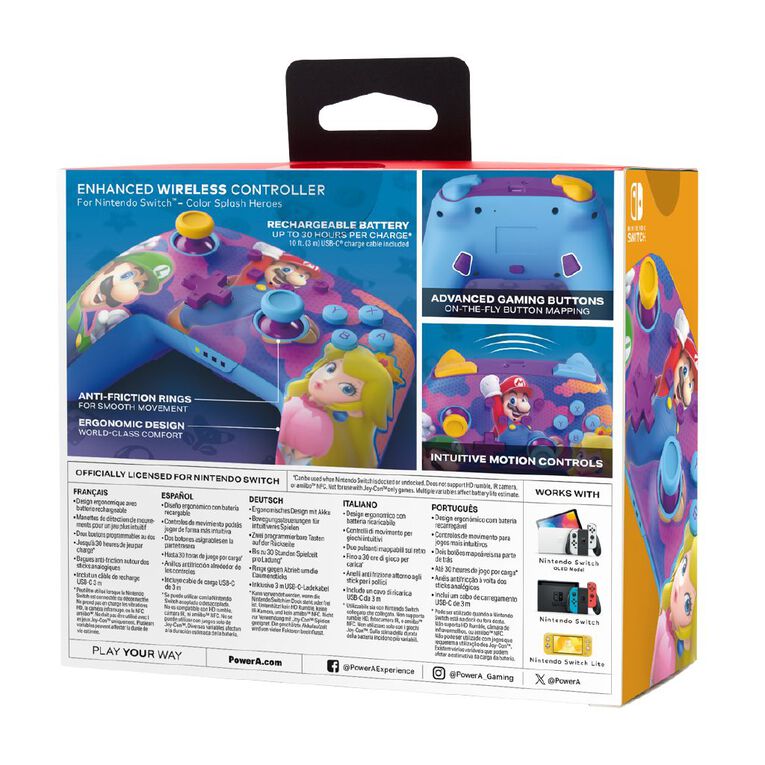 PowerA Enhanced Wireless Controller for Nintendo Switch - Colour Splash Heroes, , hi-res