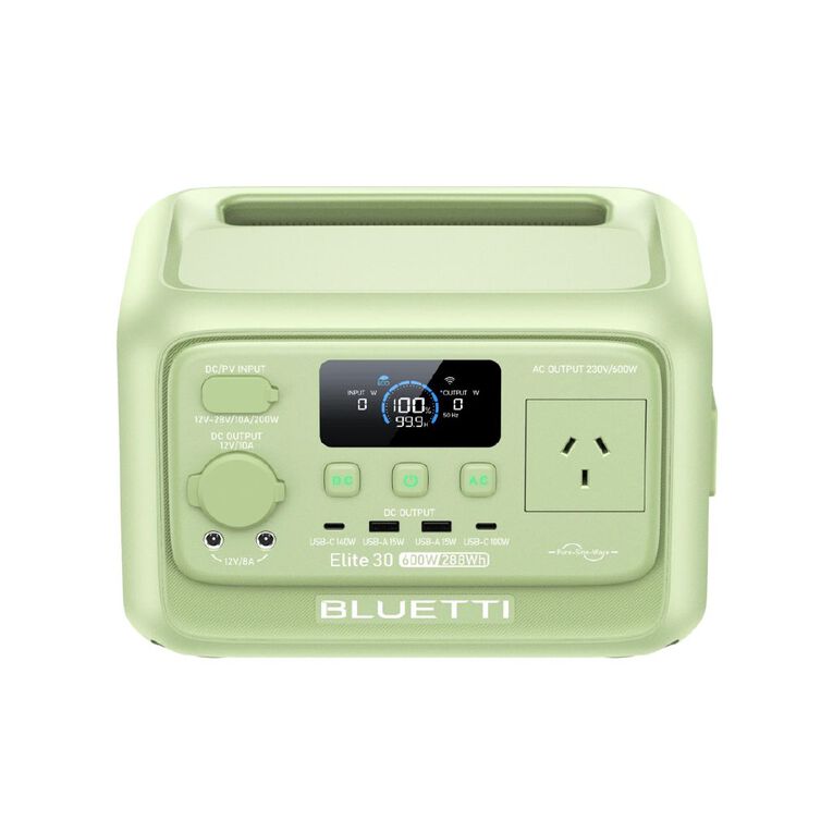 Bluetti Elite 30 V2 Portable Power Station | 600W 288Wh - Meadow Green, , hi-res