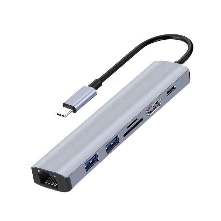 Laser USB-C to 7 Port USB and HDMI Hub, , hi-res
