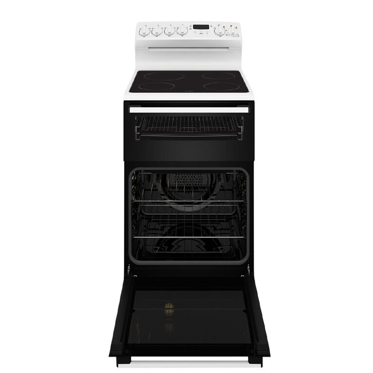 Westinghouse 54cm Freestanding Electric Oven and Ceramic Cooktop - White, , hi-res