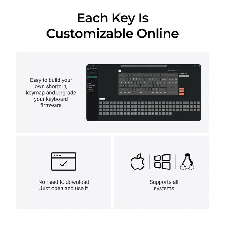 Keychron C1 Pro 8K QMK Wired Custom Mechanical Keyboard, RGB Backlight (Hot-Swappable) - Brown Super Switch, , hi-res